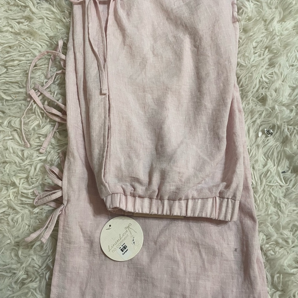 Pink Linen Women's Pants